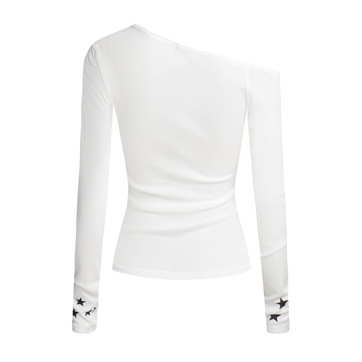 Sweet Cool Star Letter Print Long Sleeve Off-Shoulder T-Shirt